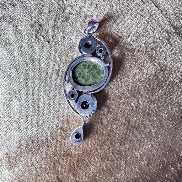 Artisan Green Gemstone Pendant  “volcanic chrysotile” dangle Pendant only - Picture 7 of 11